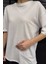 Kadın Bisiklet Yaka Oversize Basic Tişört 4