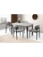Ortadan Açılır Büyüyen 70 x 120 cm Açık Gri Ahşap Salon Yemek Masa Gri Siesta Sandalye Takımı 4 Sandalyeli 1