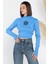 Ön Nakışlı Crop Top Triko Bluz 2