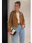 Kadın Fermuarlı Crop Top Suni Deri Ceket 2