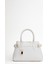 Beyaz Kadın Mini Kilit Detaylı El ve Omuz Çantası 3