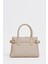 Krem Kadın Mini Kilit Detaylı El ve Omuz Çantası 4