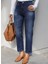 Taşlamalı Yüksek Bel Jean Pantolon 2