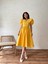 Sarı Büyük Yakalı Kloş Poplin Elbise 4