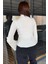 Dik Yaka Fitilli Kadın Crop Top Bluz 5