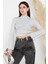 Dik Yaka Fitilli Kadın Crop Top Bluz 1