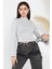 Dik Yaka Fitilli Kadın Crop Top Bluz 2