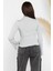 Dik Yaka Fitilli Kadın Crop Top Bluz 4