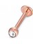 Cerrahi Çelik Minik Zirkon Taşlı Rosegold Labret Piercing -Bar Kalınlığı 1,2mm-Top Çapı 3mm-1 Adet 2