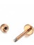 Cerrahi Çelik Minik Zirkon Taşlı Rosegold Labret Piercing -Bar Kalınlığı 1,2mm-Top Çapı 3mm-1 Adet 3