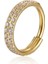 316 L Cerrahi Çelik Çift Zirkon Taşlı, Kilitli Halka Piercing-Çap 8mm- 1 Adet 1