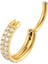 316 L Cerrahi Çelik Çift Zirkon Taşlı, Kilitli Halka Piercing-Çap 8mm- 1 Adet 3