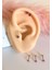 Cerrahi Çelik Renkli Tek Taş Piercing Set (Taş Çapı 3mm, Bar Uzunluğu 6mm) - 3 Adet 2