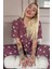 Pudra Soft Daisy Desenli Bambu Önden Düğmeli Kısa Kol Pijama Takımı 1
