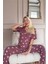 Pudra Soft Daisy Desenli Bambu Önden Düğmeli Kısa Kol Pijama Takımı 4