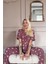 Pudra Soft Daisy Desenli Bambu Önden Düğmeli Kısa Kol Pijama Takımı 5