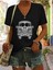 Kadın Baskılı Kadın Oversize V Yaka T-Shirt Salaş 1
