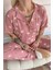 Koyu Pembe Soft Daisy Desenli Bambu Önden Düğmeli Kısa Kol Pijama Takımı 5