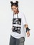 Siyah Oversize T-Shirt Renkli Yüz Baskılı 4