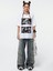 Siyah Oversize T-Shirt Renkli Yüz Baskılı 5