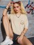 Unisex Bej Oversize T-Shirt 5