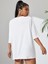 Kadın Brooklyn Baskılı Oversize Salaş Beyaz T-Shirt Ünisex Boyfirend 2