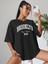 Kadın Brooklyn Baskılı Oversize Salaş Beyaz T-Shirt Ünisex Boyfirend 4