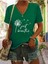 Kadın Baskılı Kadın Oversize V Yaka T-Shirt Salaş 1