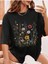 Butterflies Baskılı Kadın Oversize Salaş T-Shirt Boyfirend 1