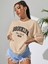 Kadın Brooklyn Baskılı Oversize Salaş Beyaz T-Shirt Ünisex Boyfirend 5