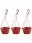 Silhouette 3pcs Asılı Pot Bitki Saksı Asılı Pot Balkon Bitki Saksı Bitki Standı Kırmızı (Yurt Dışından) 1