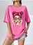 Womens Baskılı Kadın Oversize Füme Salas T-Shirt Boyfriend 1