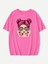 Womens Baskılı Kadın Oversize Füme Salas T-Shirt Boyfriend 5