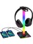 Oyun Kulaklık Standı Rgb Işık Çift USB Bağlantı Noktalı 3.5mm Ses Dokunmatik Kulaklık Standı Işık (Yurt Dışından) 1