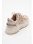 LULEN Bej Rose Sim Yazılı Cırtlı Kadın Spor Sneakers 4