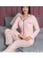 Ceket Yaka Düğmeli Kadın Pijama Takımı 1