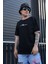 Erkek Yeni Sezon Oversize Man El Yazılı Kalıp Yaka Detaylı Yazlık T-Shirt 1