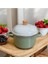 Avşar Emaye Derin Tencere - Deep Casserole - 20 cm / 3.250 ml - Ekru Yeşil Emaye 3