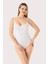 Kadın Beyaz İp Askılı Çıtçıtlı Atlet Body Zıbın Pamuklu Likralı 2'li Paket 2