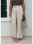 Beige Bel Detay Kemerli Pantolon 3