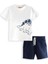 Dinozor Erkek Çocuk T-Shirt Müslin Şort Takım 3