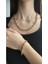 Çelik Iç Içe Geçmeli Halat Unisex Kararmaz Renk Atmaz Kolye ve Bileklik Çelik Set 4