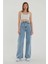 Mdln Süper Yüksek Bel Likralı Kar Yıkamalı Geniş Paça Kot Pantolon (Wide Leg) 1