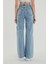 Mdln Süper Yüksek Bel Likralı Kar Yıkamalı Geniş Paça Kot Pantolon (Wide Leg) 5