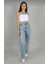 Lovely 90's Kar Yıkama Mavi Süper Yüksek Bel Kadın Salaş Jeans Palazzo (1 Beden Büyük Alınız) 1