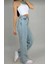 Lovely 90's Kar Yıkama Mavi Süper Yüksek Bel Kadın Salaş Jeans Palazzo (1 Beden Büyük Alınız) 2