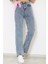Kopitaiva 90's Kar Yıkama Mavi Likralı Süper Yüksek Bel Salaş Jeans Palazzo Pantolon 5