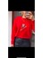 Butikmayamoda Kırmızı Işleme Detayli Modal Kumaş Sweatshirt 1