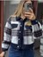 Butikmayamoda Premium Içi Kapitoneli Kot Detaylı Ekose Desenli Kaşe Ceket Mont 1