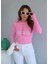 Pembe Lazer Kesim Detay Fitilli Body 1